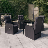 NNEVL 5 Piece Garden Dining Set with Cushions Black