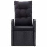 NNEVL 5 Piece Garden Dining Set with Cushions Black