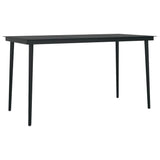 NNEVL 5 Piece Garden Dining Set with Cushions Black