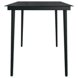 NNEVL 5 Piece Garden Dining Set with Cushions Black