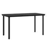 NNEVL 7 Piece Garden Dining Set with Cushions Black