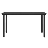 NNEVL 7 Piece Garden Dining Set with Cushions Black