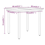 NNEVL 3 Piece Garden Dining Set with Cushions Brown