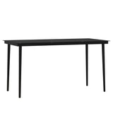 NNEVL 7 Piece Garden Dining Set with Cushions Black