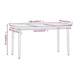 NNEVL 5 Piece Garden Dining Set with Cushions Brown