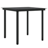 NNEVL 5 Piece Garden Dining Set with Cushions Black