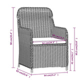 NNEVL 5 Piece Garden Dining Set with Cushions Black