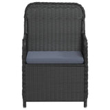 NNEVL 9 Piece Garden Dining Set with Cushions Black