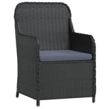 NNEVL 5 Piece Garden Dining Set with Cushions Black