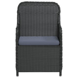 NNEVL 5 Piece Garden Dining Set with Cushions Black