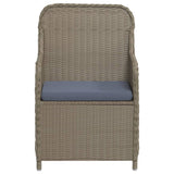 NNEVL 5 Piece Garden Dining Set with Cushions Brown