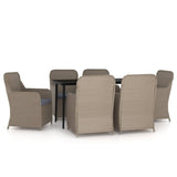 NNEVL 7 Piece Garden Dining Set with Cushions Brown