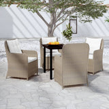 NNEVL 5 Piece Garden Dining Set Brown