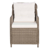 NNEVL 5 Piece Garden Dining Set Brown