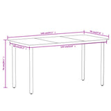 NNEVL 5 Piece Garden Dining Set Brown
