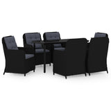 NNEVL 7 Piece Garden Dining Set Black