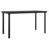 NNEVL 7 Piece Garden Dining Set Black