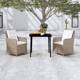 NNEVL 3 Piece Garden Dining Set Brown