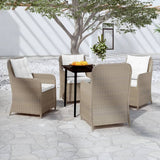 NNEVL 5 Piece Garden Dining Set Brown