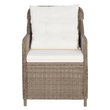 NNEVL 5 Piece Garden Dining Set Brown