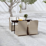 NNEVL 5 Piece Garden Dining Set Brown