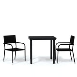 NNEVL 3 Piece Garden Dining Set Black