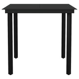 NNEVL 3 Piece Garden Dining Set Black