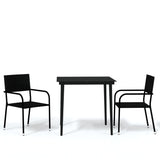 NNEVL 3 Piece Garden Dining Set Black