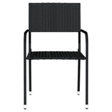 NNEVL 3 Piece Garden Dining Set Black