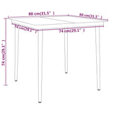 NNEVL 3 Piece Garden Dining Set Black