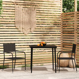 NNEVL 3 Piece Garden Dining Set Black