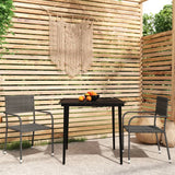 NNEVL 3 Piece Garden Dining Set Grey