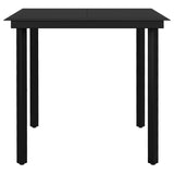 NNEVL 3 Piece Garden Dining Set Black