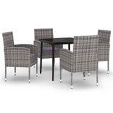NNEVL 5 Piece Garden Dining Set Anthracite
