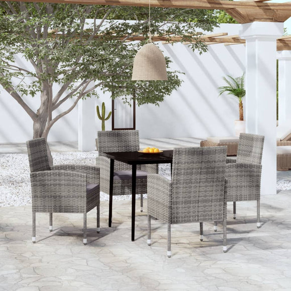 NNEVL 5 Piece Garden Dining Set Anthracite