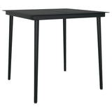 NNEVL 3 Piece Garden Dining Set Black
