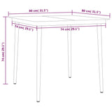 NNEVL 3 Piece Garden Dining Set Black