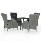 NNEVL 5 Piece Garden Dining Set Light Grey