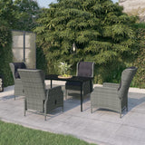 NNEVL 5 Piece Garden Dining Set Light Grey