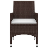 NNEVL 3 Piece Garden Dining Set with Cushions Poly Rattan and Glass