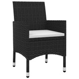 NNEVL 3 Piece Garden Dining Set Poly Rattan and Glass