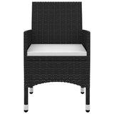 NNEVL 3 Piece Garden Dining Set Poly Rattan and Glass