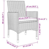 NNEVL 3 Piece Garden Dining Set Poly Rattan and Glass