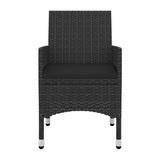 NNEVL 5 Piece Garden Dining Set Poly Rattan and Glass