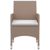 NNEVL 3 Piece Garden Dining Set Poly Rattan and Glass