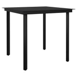 NNEVL 3 Piece Garden Dining Set Poly Rattan and Glass