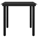 NNEVL 3 Piece Garden Dining Set Poly Rattan and Glass