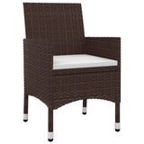 NNEVL 5 Piece Garden Dining Set with Cushions Poly Rattan and Glass