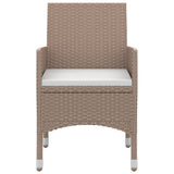 NNEVL 3 Piece Garden Dining Set with Cushions Poly Rattan and Glass