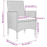 NNEVL 3 Piece Garden Dining Set with Cushions Poly Rattan and Glass